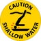 Water Safety Sign Caution - Shallow Water