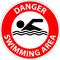 Water Safety Sign Danger - Swimming Area