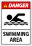 Water Safety Sign Danger - Swimming Area