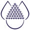 Water Salinity. Liquid drop outline pictogram with round dots inside in half