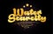 water scarcity star golden color word text logo icon