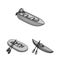 Water and sea transport monochrome icons in set collection for design. A variety of boats and ships vector symbol stock