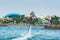 Water show on the lake  in Chimelong Ocean Kingdom, Zhuhai, Guangdong, China
