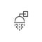 Water shower outline icon