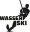 Water ski silhouette with german word