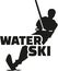 Water ski silhouette with word