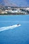 Water skier in Makrigialos bay, Crete.