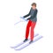 Water skiing icon isometric vector. Beach ski