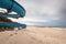 Water slide on an empty beach