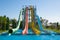 Water slides in aqua park