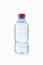 Water. Small plastic water bottle on white background