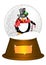 Water Snow Globe penguin Candy Cane Illustration