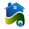 Water sources home concept design. Symbol graphic template element vector