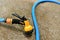 Water spay gun and pipe on wet ground, Washing tool