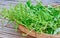 Water spinach on bamboo basket