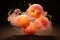 Water splash and fresh apricots on dark background. Fresh fruits