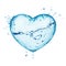 Water splash love heart