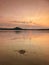 Water splash at Setu patok dam in sunset time