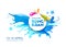 Water splash Vector Songkran Thailand banner background