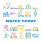 Water Sports Active Occupation Icons Set Vector