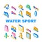 Water Sports Active Occupation Icons Set Vector