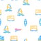Water Sports Active Occupation Icons Set Vector