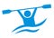 Water sports, blue vector icon, canoeing