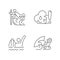 Water sports linear icons set