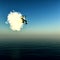 Water spout in cloud over ocean