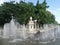 Water spray from Boy and King of Naga fountain sculpture