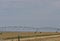 Water sprinkler in a farm along the road in Wyoming