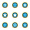 Water star icons set, flat style