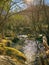 Water stream near Tahiti waterfall in the mountains of Peneda-Geres National Park, Portugal.