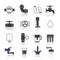 Water Supply Icons Black