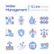 Water supply management RGB color icons set