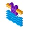 Water Swimming Pool isometric icon vector illustration