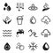 Water Symbol silhouette Icons Set