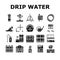 water system irrigation sprinker icons set vector