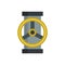 Water tap steel wet silver part of machinery flat icon work gear mechanical equipment vector.