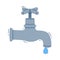 Water Tap with Valve and Drop or Droplet for Pouring Pure Drinking Liquid Vector Illustration