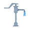 Water Tap with Valve and Drop or Droplet for Pouring Pure Drinking Liquid Vector Illustration