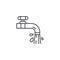 Water taps linear icon concept. Water taps line vector sign, symbol, illustration.