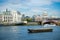 Water taxi transportation on River Thames in London, England