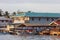 Water taxis at Bocas del Toro at sunrise