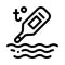 Water thermometer icon vector outline symbol illustration