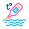 Water thermometer icon vector outline symbol illustration