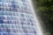 Water on tile mosaic fountain in Lisbon Expo