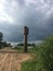 Water tower in the Belarusian village