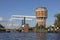 Water tower in Leiden near the Wilhelmina bridge and Rijn en Schie kanaal