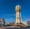 Water tower on main square in Siofok, town near the Balaton lake